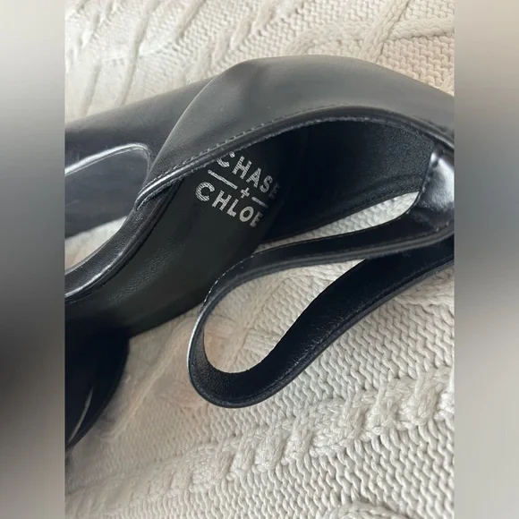 Chase + Chloe Black Strappy Adjustable Platform Heels Various Sizes - Picture 7 of 14